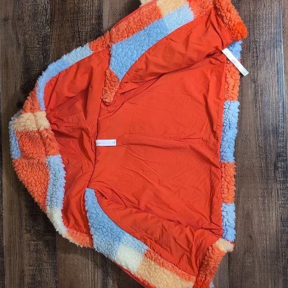 Anthropologie Daily Practice Faux Shearling Crop Hoodie Fleece Zip Up Jacket SM - Picture 9 of 11